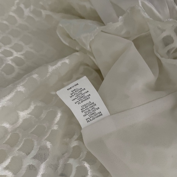 RAMY BROOK Tamar One Shoulder Textured Blouse Ivory scale Satin Ribbon - Picture 6 of 14